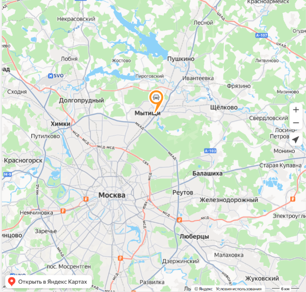 Наше местоположение на Яндекс Картах
